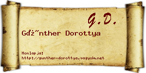 Günther Dorottya névjegykártya